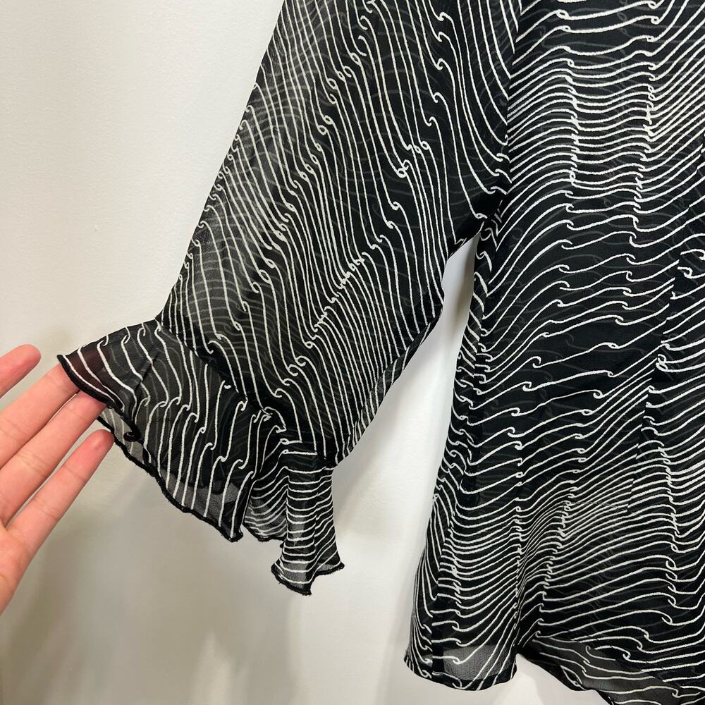 (SALE 5/$25) Vintage Cache Sheer Ruffle Top - Picture 6 of 6